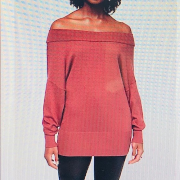 Off The Shoulder Wedge Tunic Sweater - Picture 1 of 5